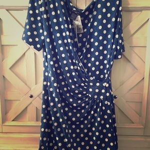 Dark blue polka dot dress